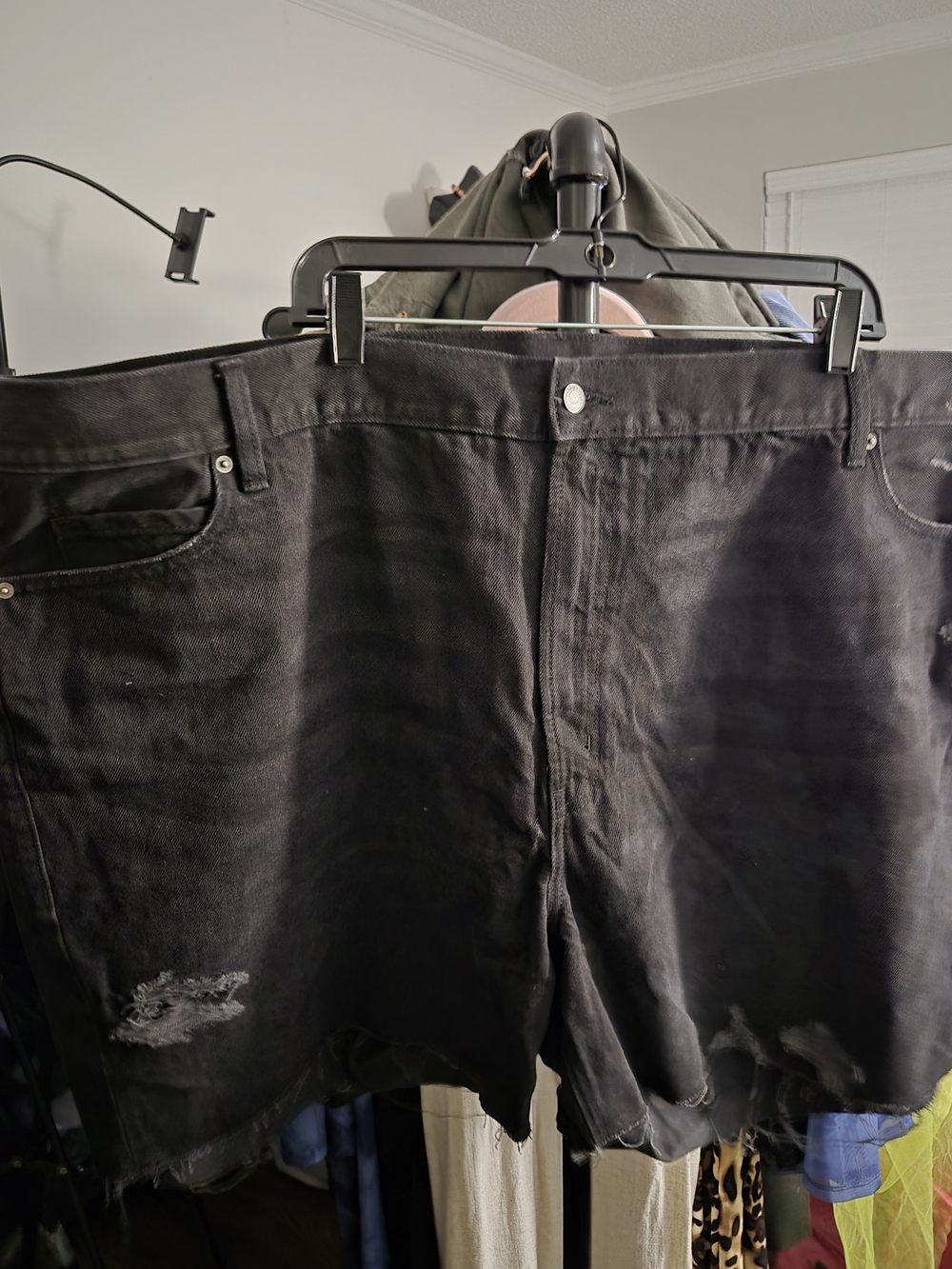 Old Navy Black Distressed Jean Shorts